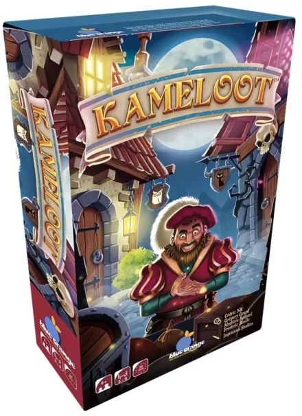Boîte jeu Kameloot personnage médiéval clair lune