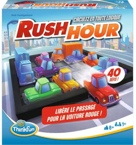 Jeu Rush Hour avec voitures colorées sur plateau circulé