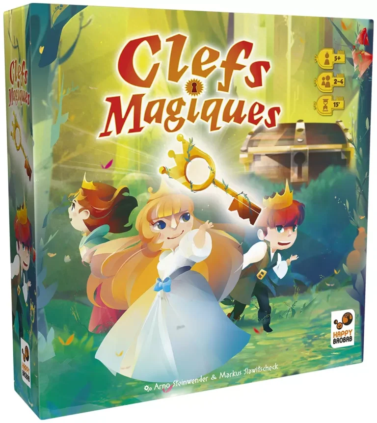 Boîte jeu Clefs Magiques avec trois personnages enfants