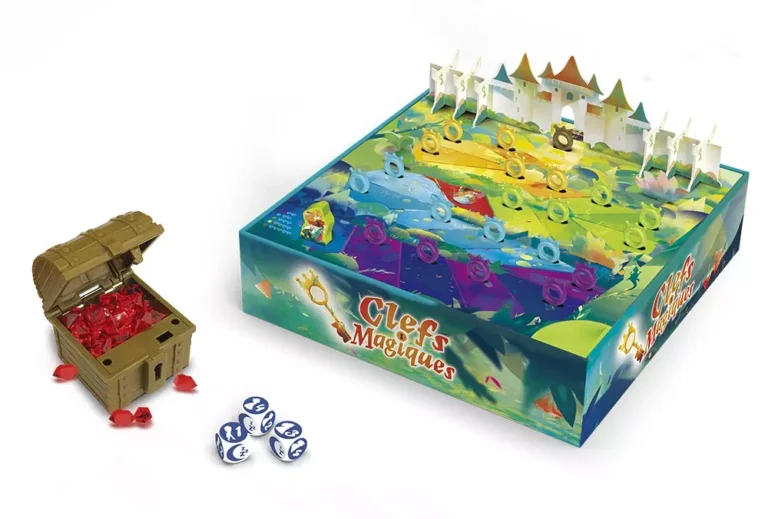 Jeu de société Clef Magiques avec château, dés et coffre