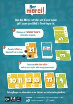 Instructions jeu de cartes Non Merci avec règles et exemple