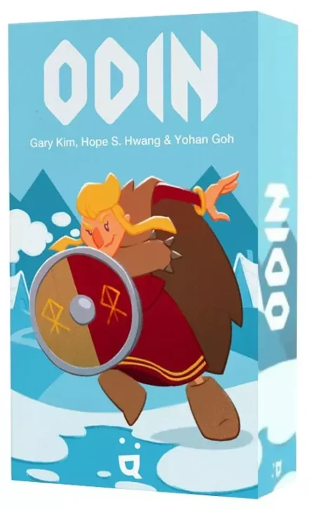 Boîte jeu de société ODIN avec guerrier viking et bouclier