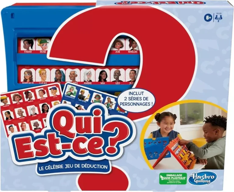 qui est ce 1 Jeu Qui Est-ce Hasbro Gaming avec personnages et boîte rouge