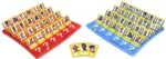 Jeu Qui est-ce avec plateaux rouge et bleu, cartes personnages