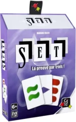 Boîte du jeu de société SET, jeu d'observation et logique
