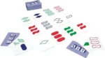 Cartes jeu mathématiques avec symboles et nombres colorés