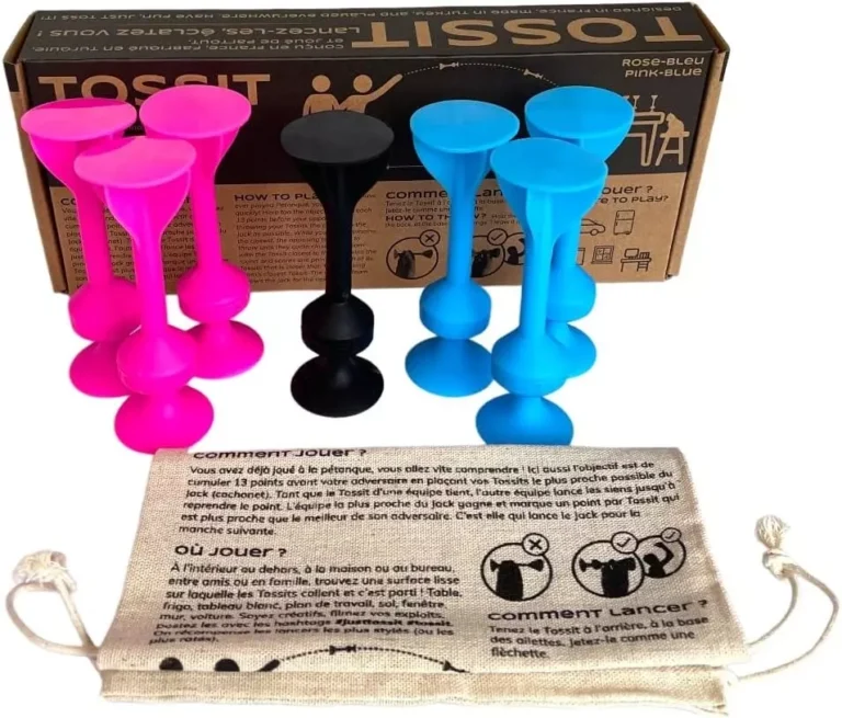 Tossit jeu de lancer avec gobelets roses, noirs et bleus