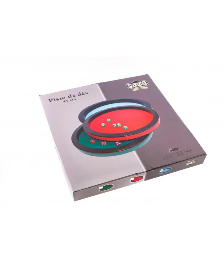 Piste de des prestige 43 cm Verte 1 Boîte de piste de dés 43 cm avec plateaux de jeu colorés