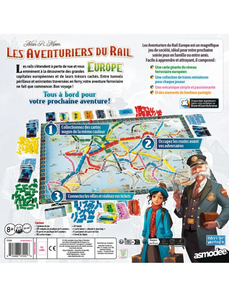 Boîte du jeu Les Aventuriers du Rail Europe