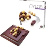 Jeu de stratégie Oylos avec billes marron et dorées