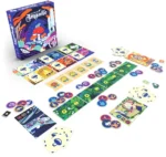 Jeu de société Amanile avec cartes et jetons colorés