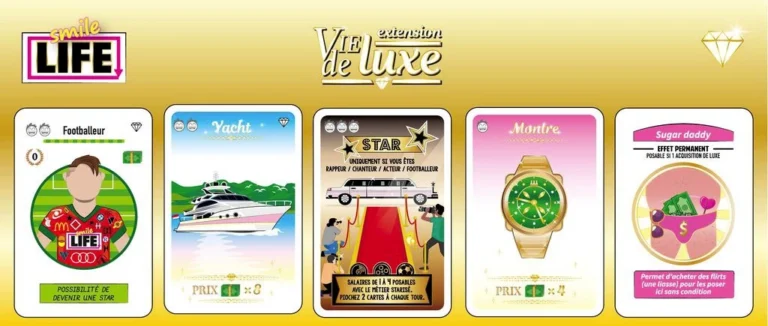 Cartes jeu Smile Life extension Vie de luxe collection