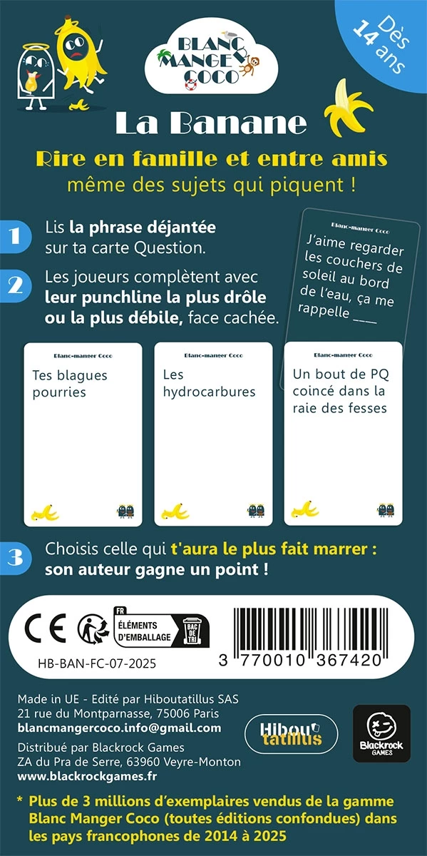 Jeu de société Blanc Manger Coco La Banane instructions