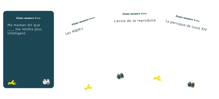 Infographie humoristique Blanc-manger Coco avec citations françaises