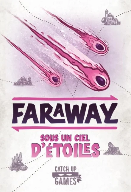 Affiche Faraway - trois météores roses tombant du ciel