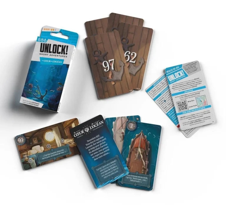 Jeu Unlock Court-métrage Cœur Océan composants cartes