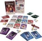 Jeu de société Emblèmes avec boîte, cartes colorées et jetons