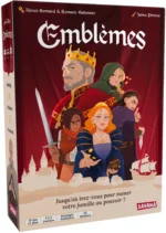 Jeu de société Emblèmes avec personnages royaux et famille
