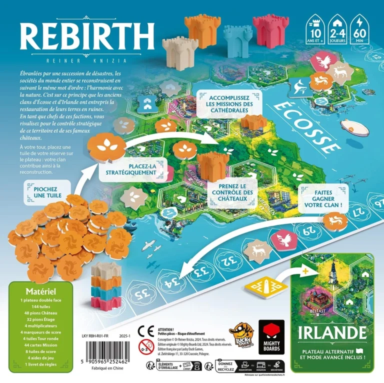 Rebirth jeu de plateau stratégique reconstruction sociétés Écosse Irlande