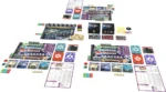 Contenu complet jeu de société stratégique avec plateaux et pièces