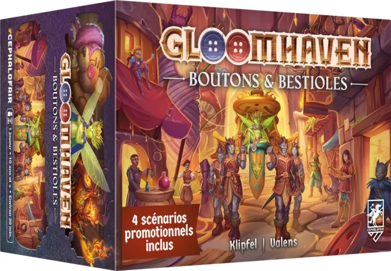 Boîte jeu Gloomhaven Boutons et Bestioles expansion