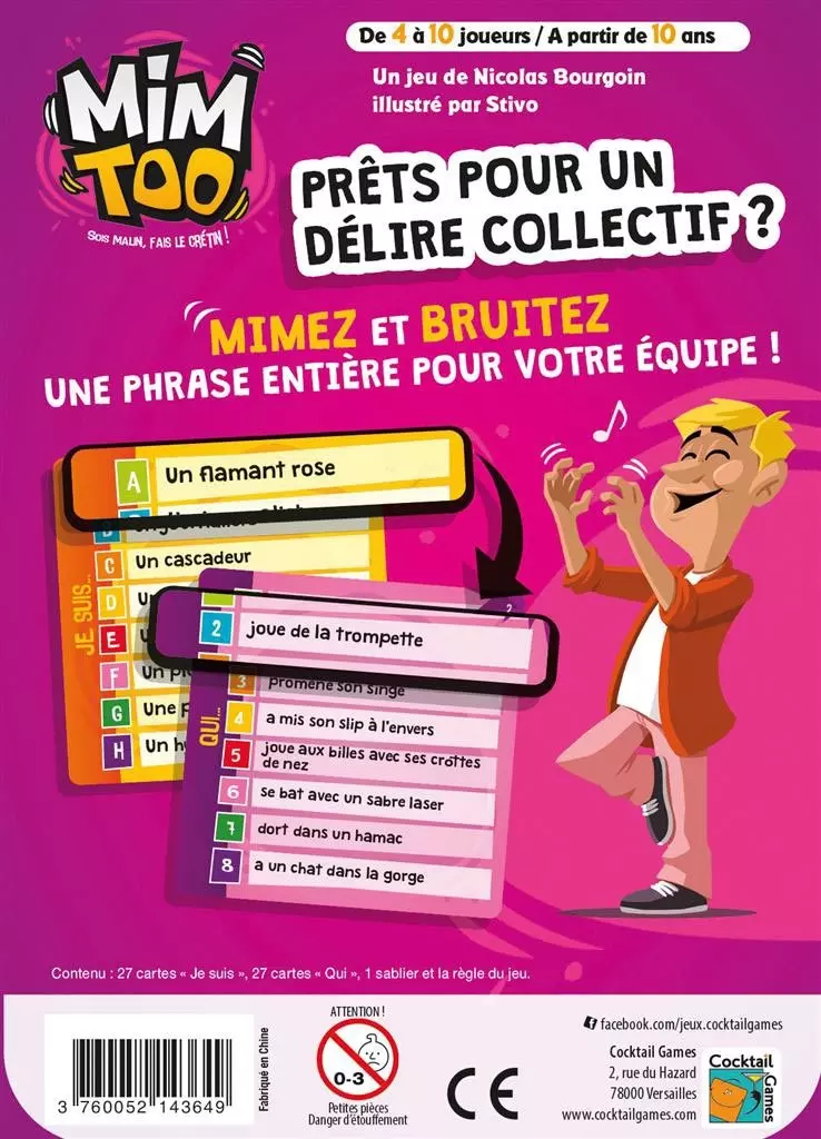 Boîte jeu MIM TOO mime bruitages enfants collectif