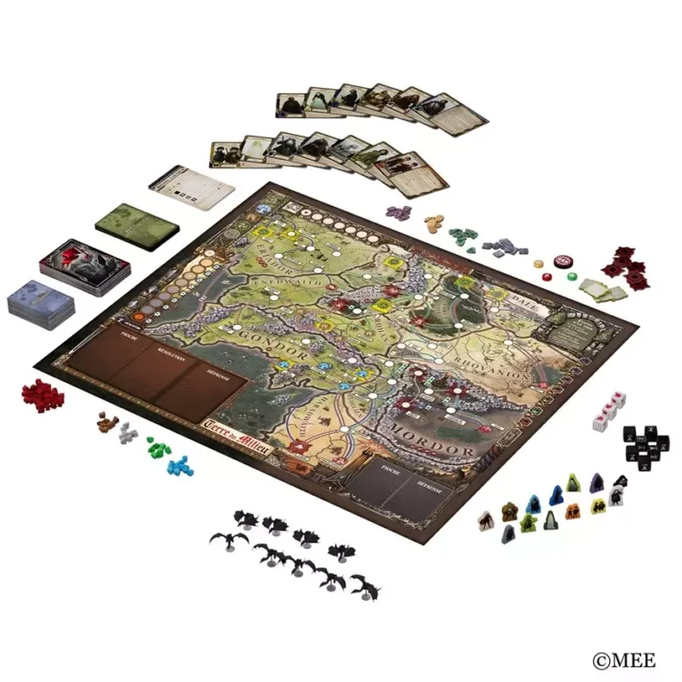 Jeu de plateau Seigneur des Anneaux avec plateau de jeu carte et pièces