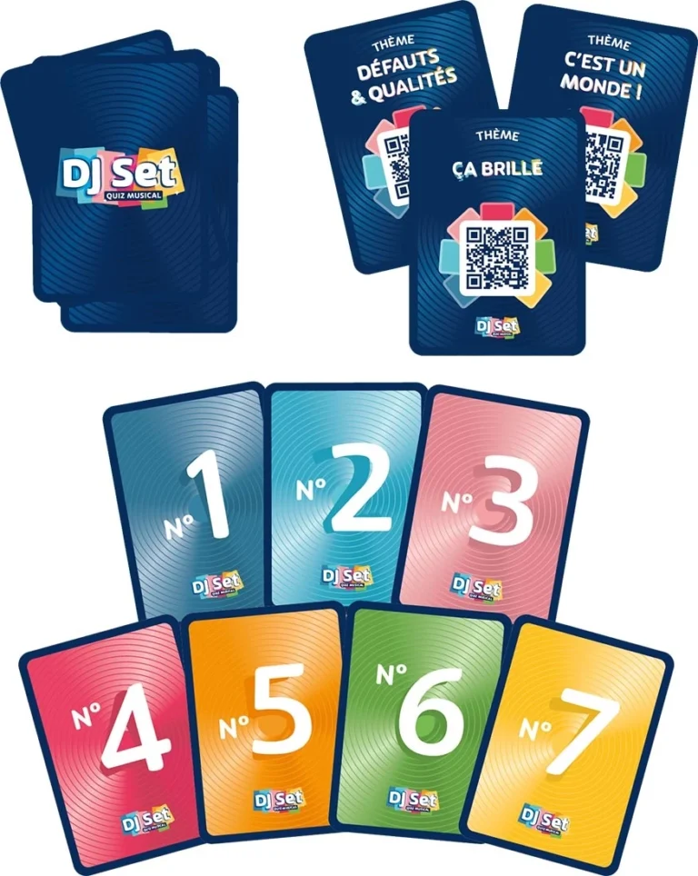 Cartes de jeu DJ Set Quiz Musical avec codes QR
