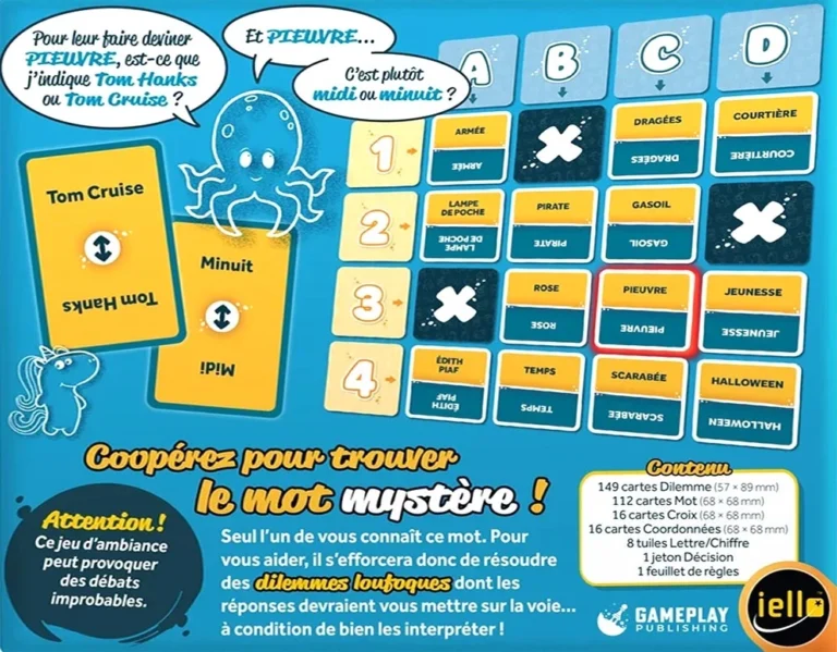 Jeu de société coopératif pirate avec cartes mystère