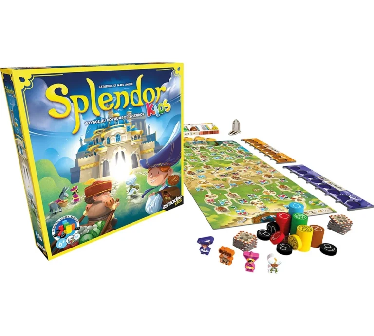 Jeu de société Splendor Kids avec boîte, plateau et pions colorés