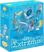 Boîte de jeu In Extremis avec illustrations futuristes colorées