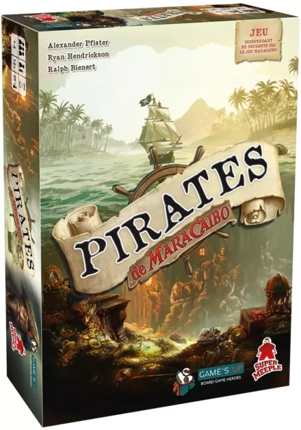 Boîte jeu de société Pirates de Maracaïbo avec voilier