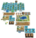 Contenu complet jeu de société Carcassonne avec tuiles et pions