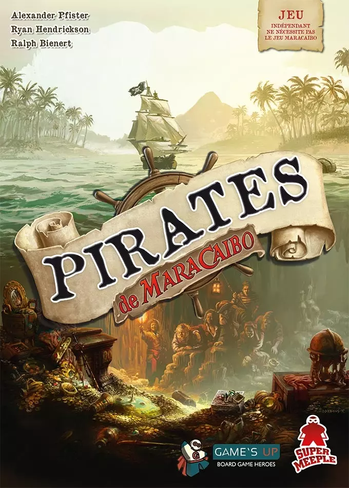 Affiche jeu Pirates de Maracaïbo voilier tropical