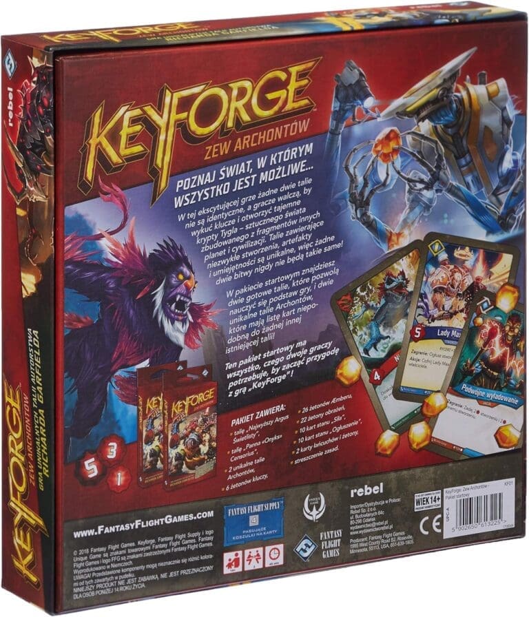 Boîte de jeu KeyForge Zew Archontów avec contenu