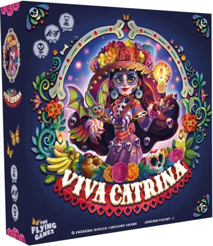 Boîte colorée du jeu de société Viva Catrina