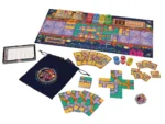 Jeu de société coloré avec plateau et cartes illustrées