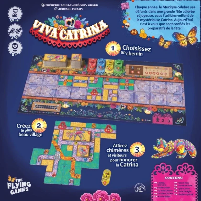 Jeu de société coloré Viva Catrina sur le thème mexicain