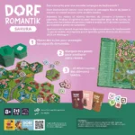 Jeu de société Dorfromantik Sakura avec tuiles hexagonales.
