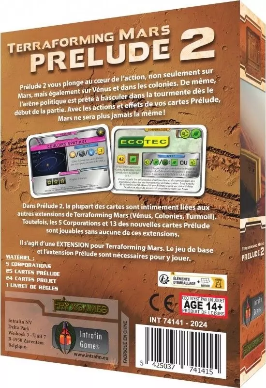 Boîte du jeu Terraforming Mars Prélude 2.