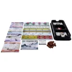 Éléments et cartes d’un jeu de société.