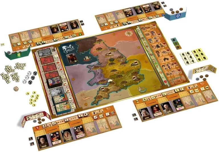 Plateau de jeu de société médiéval stratégique.