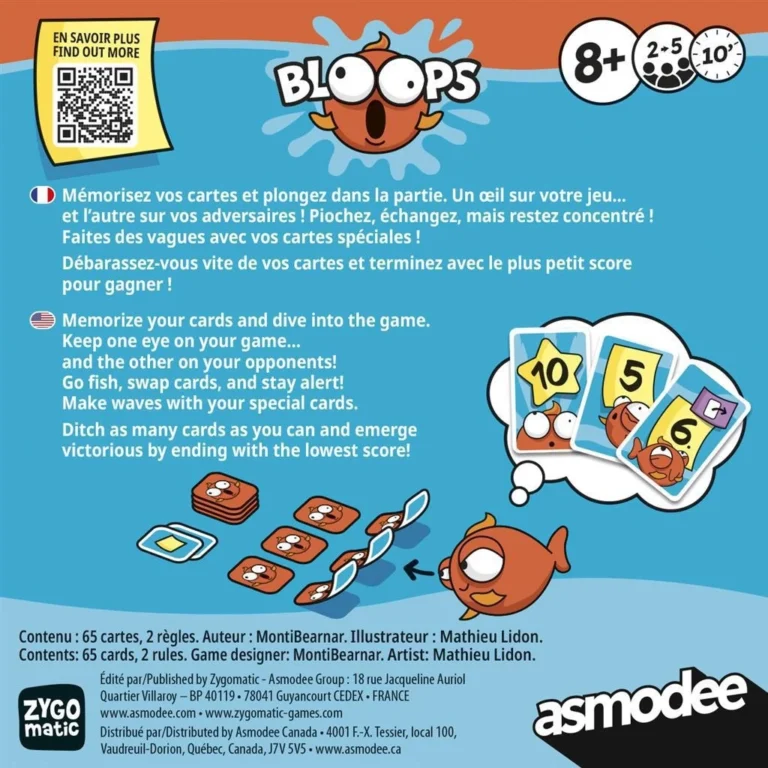 Boîte jeu Bloops jeu cartes enfants 8 ans