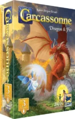 Boîte jeu Carcassonne Dragon Fée avec dragon rouge