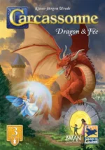 Carcassonne Dragon Fée jeu de société avec dragon rouge et fée bleue