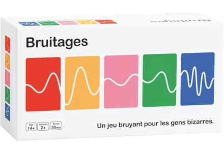 Jeu de société Bruitages avec cartes colorées et ondes sonores