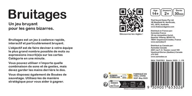 Boîte jeu Bruitages jeu à cadence rapide interactif bruyant