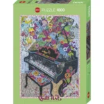 Puzzle 1000 pièces piano fleuri Quilt Art HEYE