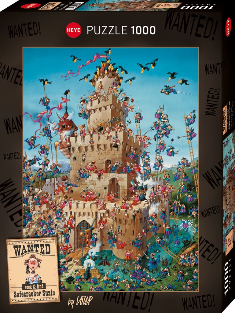 Puzzle 1000 pièces château fou personnages colorés