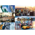 Collage de New York avec monuments et taxis jaunes